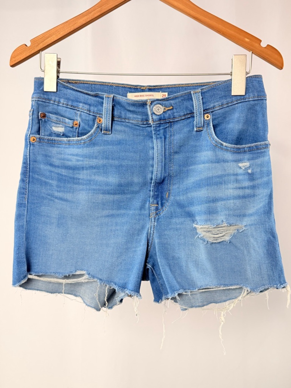 Levis High Rise Cutoff Style Jean Shorts in Blue Size 29